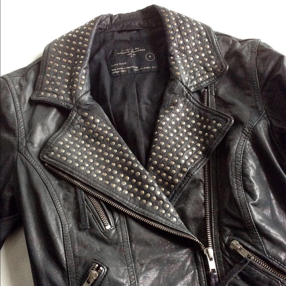 Allsaints leather studded biker jacket